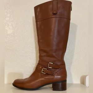 Bandolino — Brown Cavendish Wide-Calf Leather Boot Size 8 M